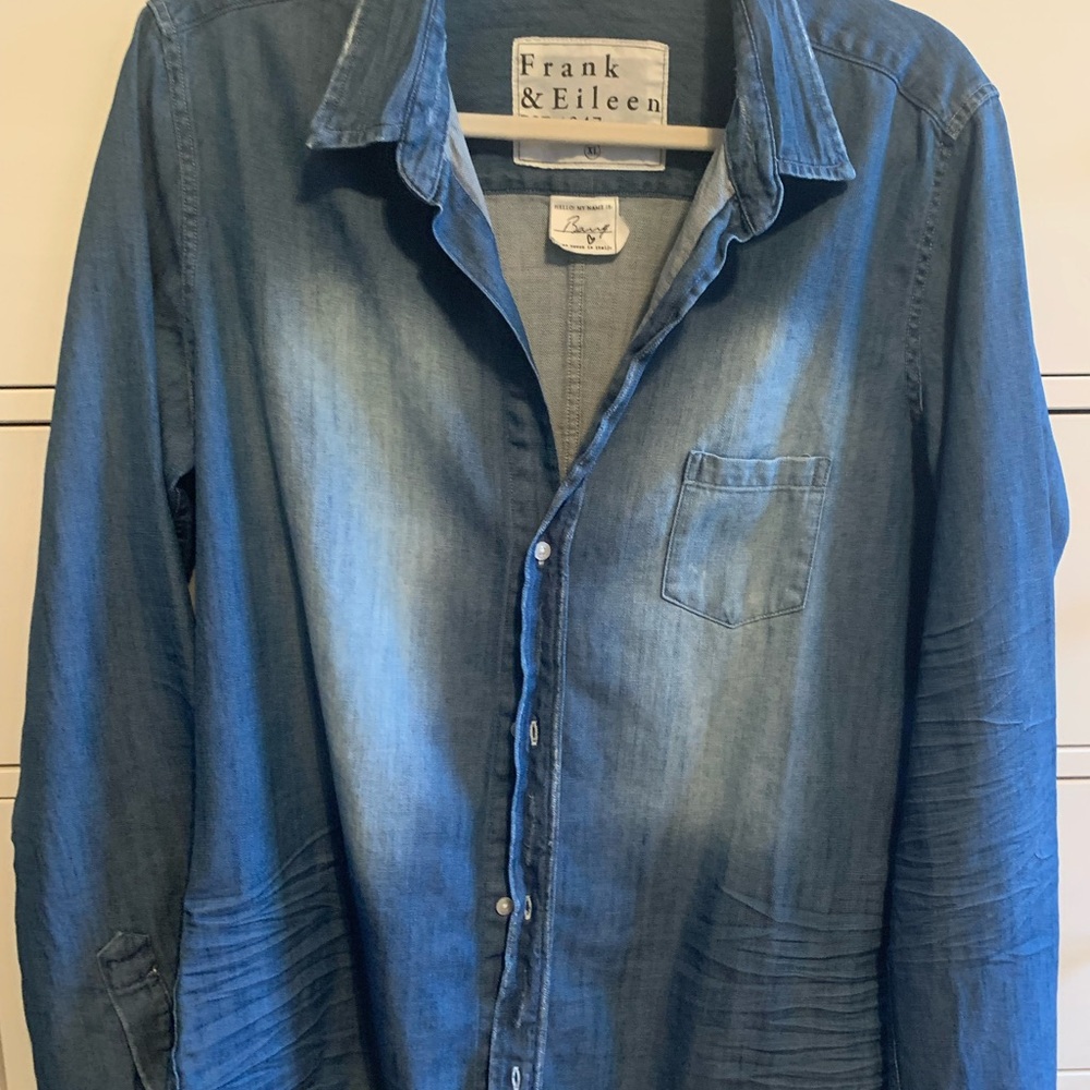 Frank & Eileen Washed Indigo Denim Button-Down Shirt